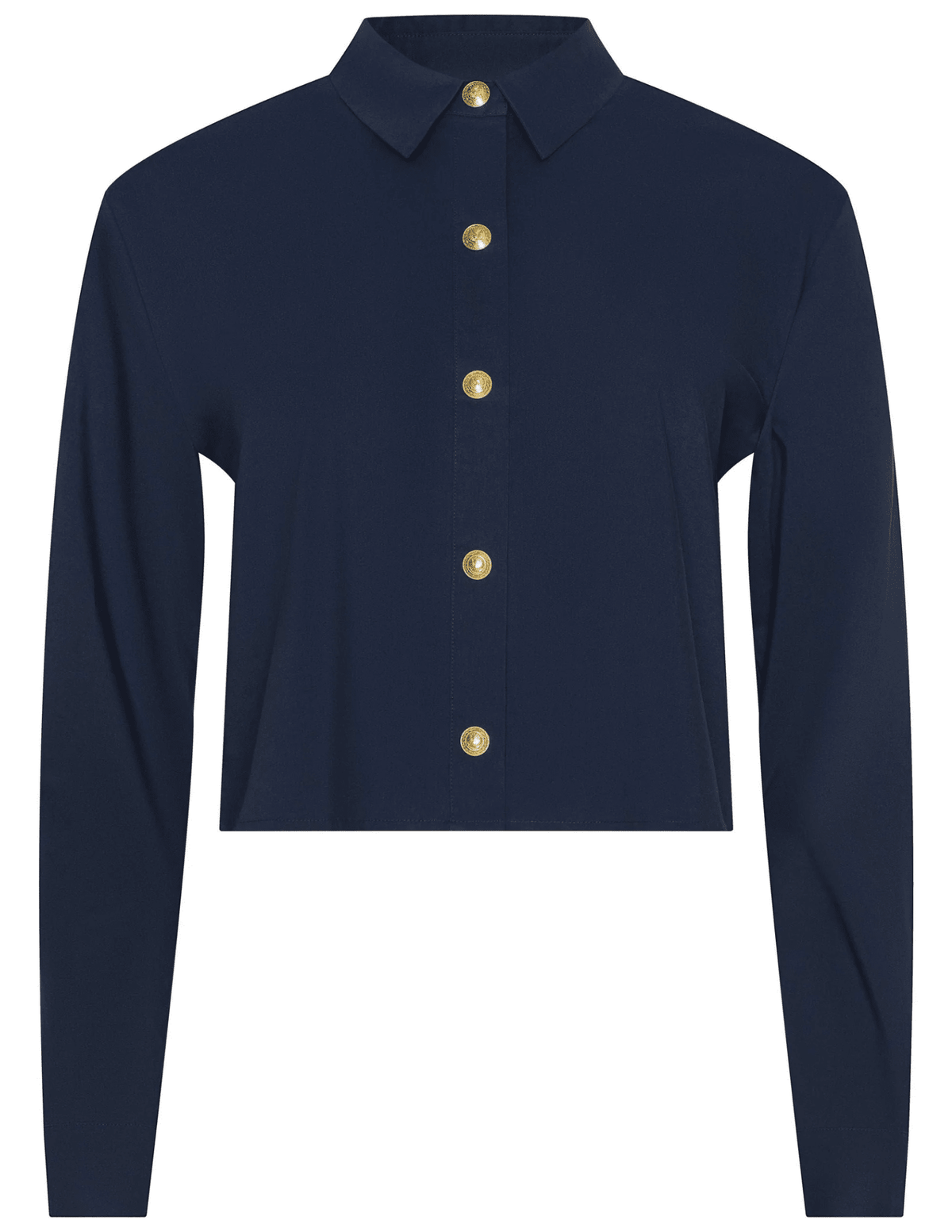 L'AGENCE Cosette Cropped High Low Blouse in Midnight