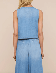 L'AGENCE Foster Sleeveless Denim Top in Seattle back