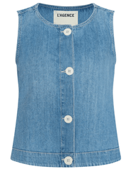 L'AGENCE Foster Sleeveless Denim Top in Seattle