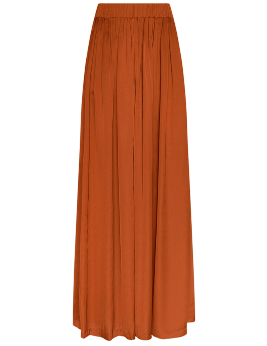 L'AGENCE Haylo Wide Leg Satin Pant in Sienna 