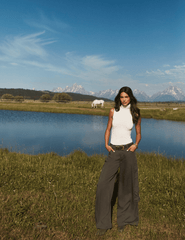L'AGENCE Isolde Cargo Pants in Ash Olive