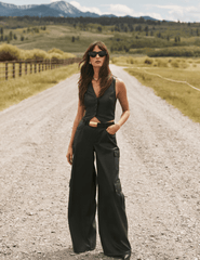 L'AGENCE Isolde Vegan Leather Cargo Pants