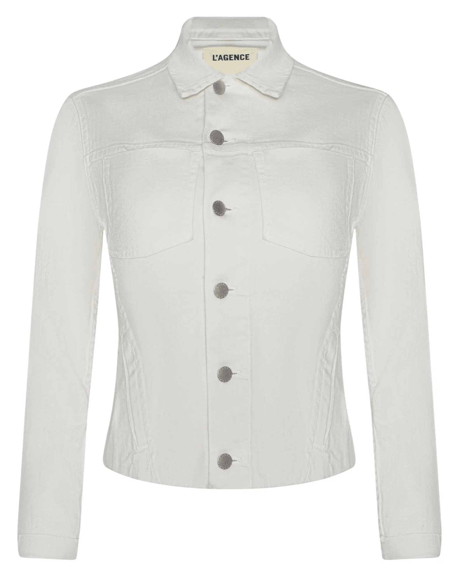 L'AGENCE Janelle Slim Raw Jacket in Light Ecru