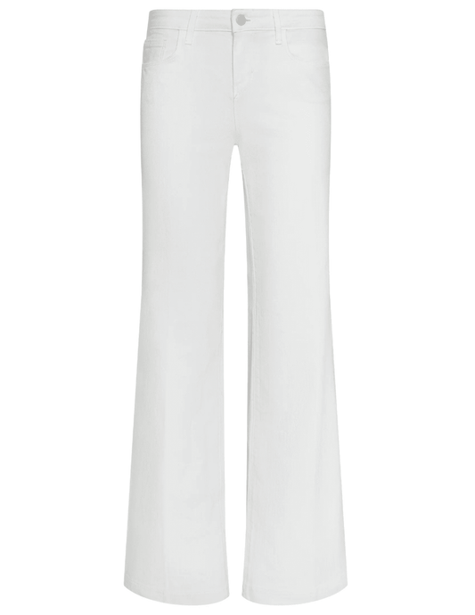 L'AGENCE Joanne Low Rise Wide Leg Jeans in Light Ecru