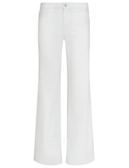 L'AGENCE Joanne Low Rise Wide Leg Jeans in Light Ecru