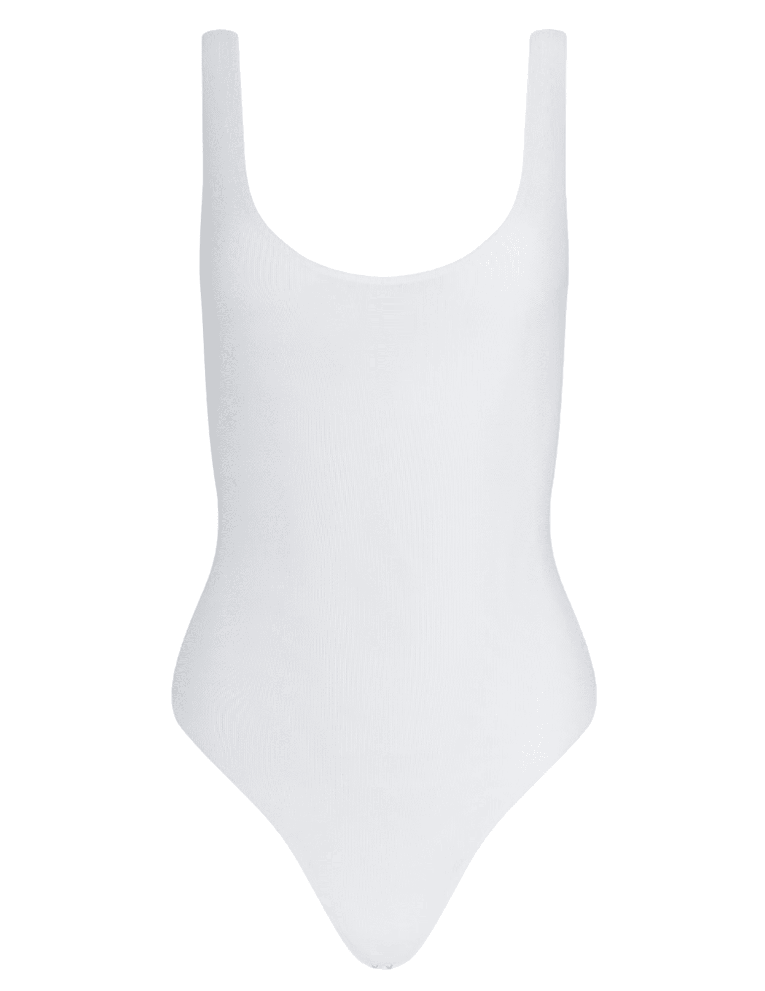 L'AGENCE Kalea Scoop Neck Mesh Bodysuit in White