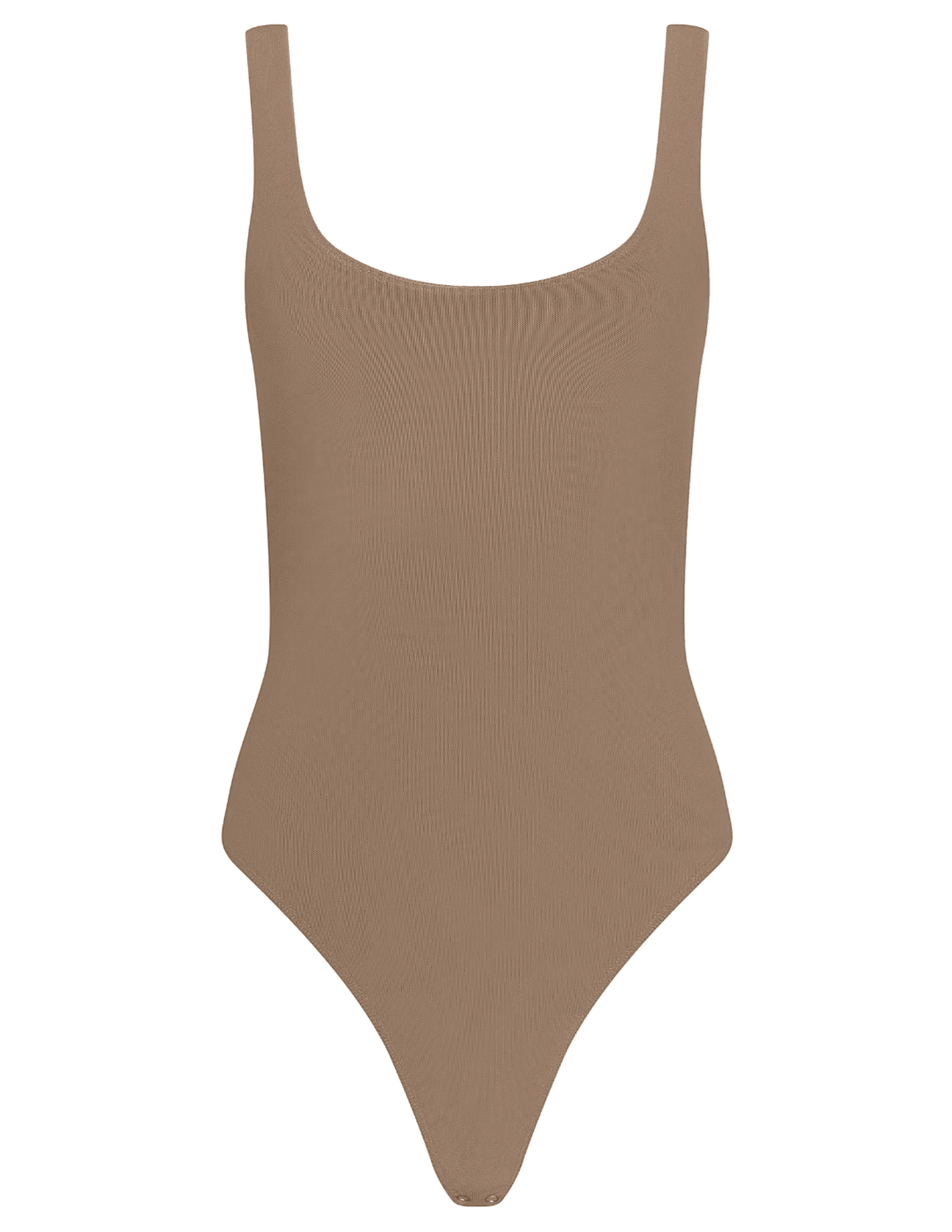 L’AGENCE Kalea scoop neck mesh bodysuit in dark macchiato brown
