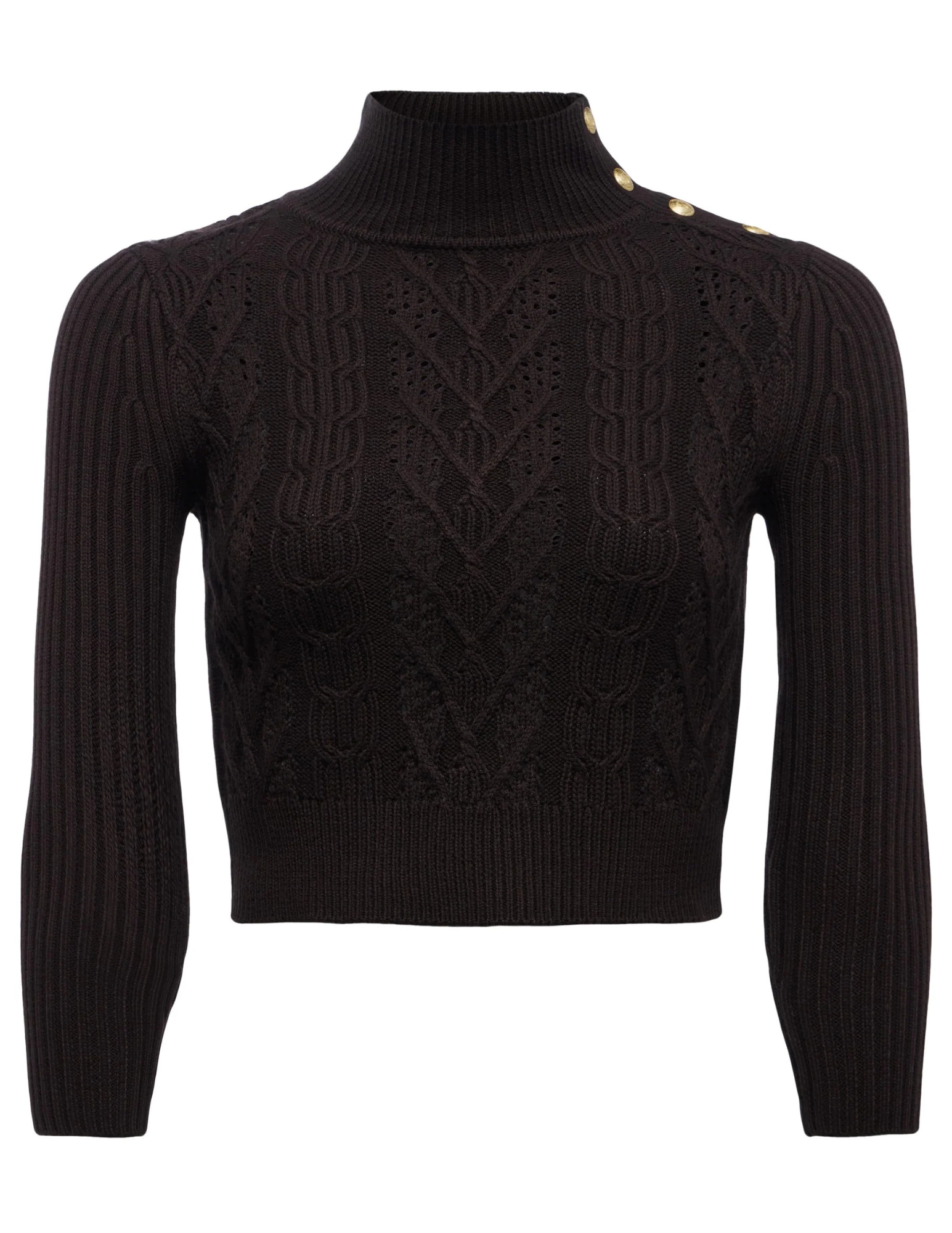 L'AGENCE Kamdyn Snap Button Mock Neck Sweater