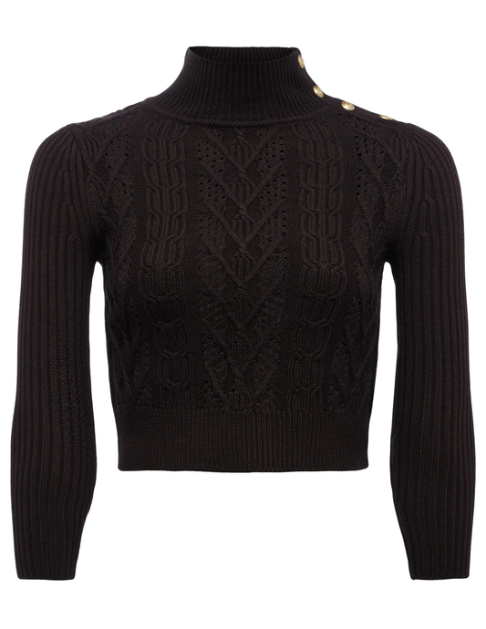 L'AGENCE Kamdyn Snap Button Mock Neck Sweater