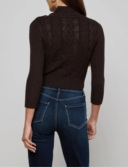 L'AGENCE Kamdyn Snap Button Mock Neck Sweater back