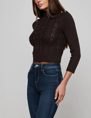 L'AGENCE Kamdyn Snap Button Mock Neck Sweater side 