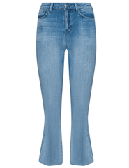 L'AGENCE Kendra High Rise Crop Flare Jean in Dry Ice