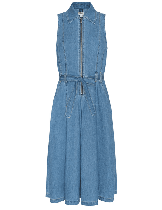 L'AGENCE Kieran Denim Shirt Dress in Oracle