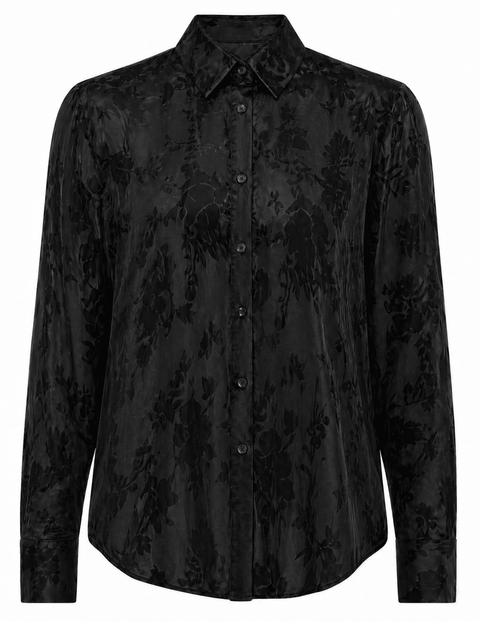 L'AGENCE Laurent Burnout Long Sleeve Blouse in Black