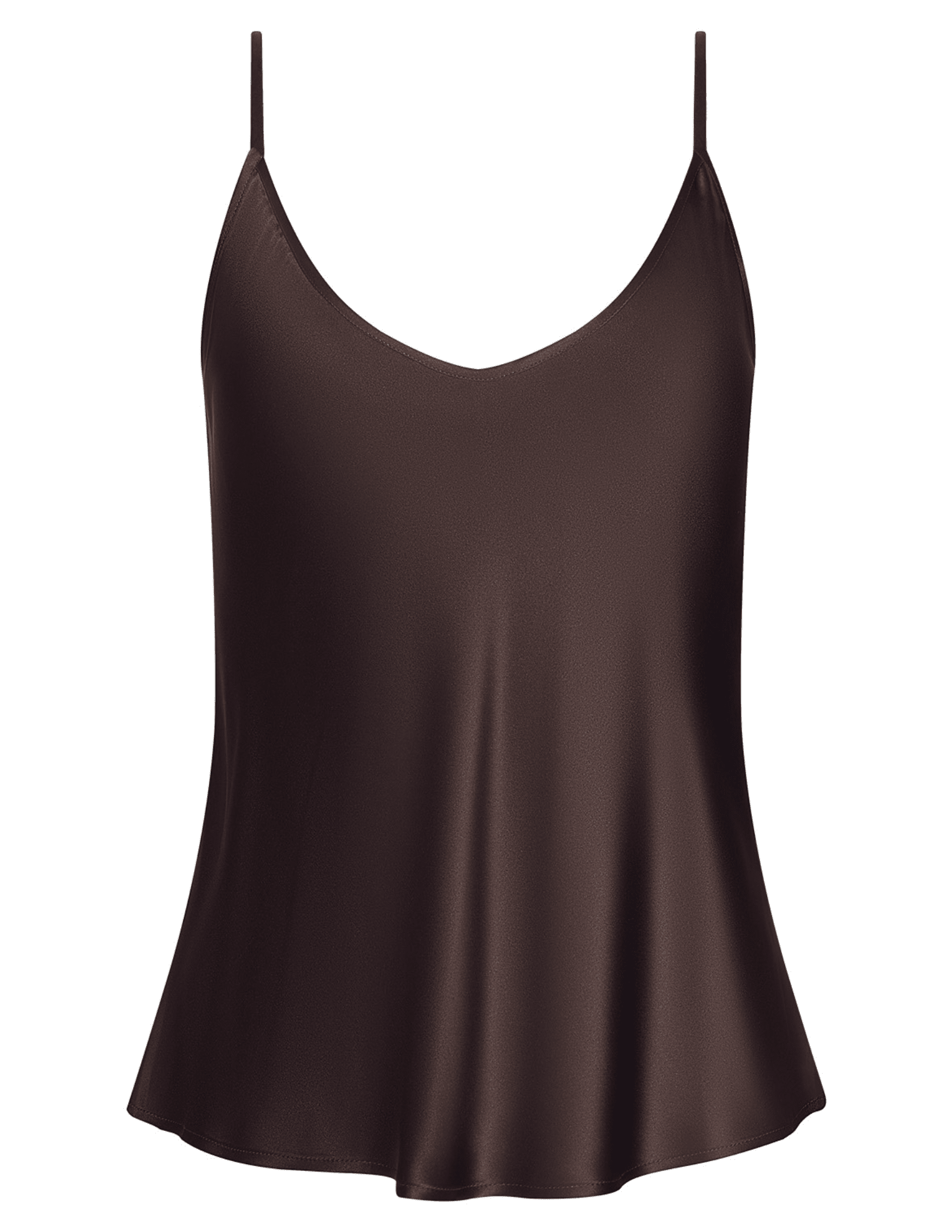L’AGENCE Lexi Silk Camisole Tank in Dark Espresso