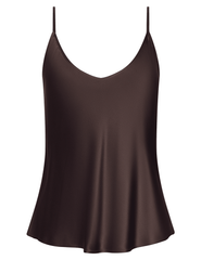 L’AGENCE Lexi Silk Camisole Tank in Dark Espresso