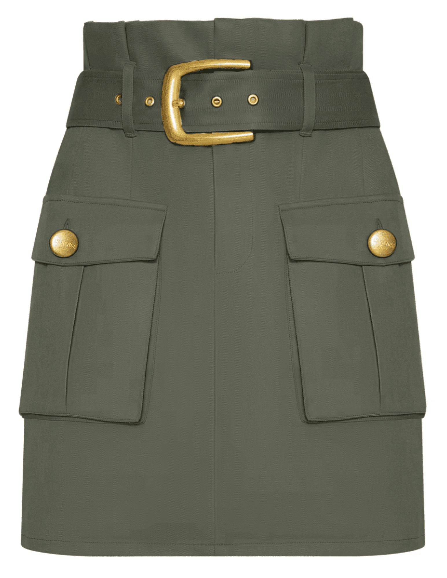 L'AGENCE Maelis Paperbag Mini Skirt in Smokey Olive