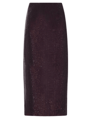 L’AGENCE Makena Sequin Pencil Skirt in Dark Espresso