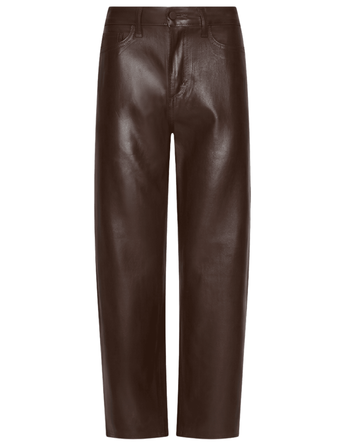 L'AGENCE Mallis High Rise Bow-Leg Coated Jean in Chocolate
