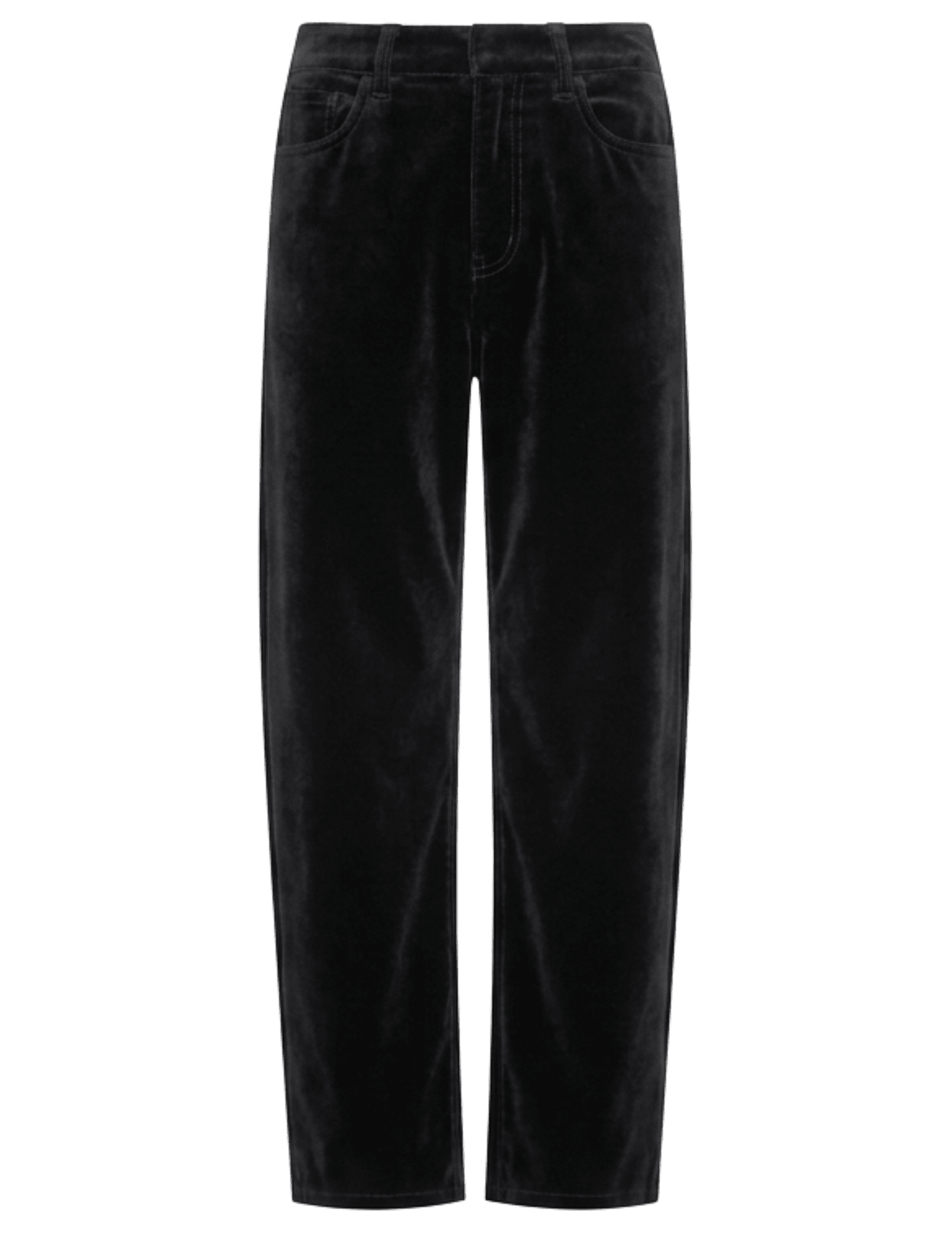 L'AGENCE Mallis Velvet High Rise Bow-Leg Jean in Noir