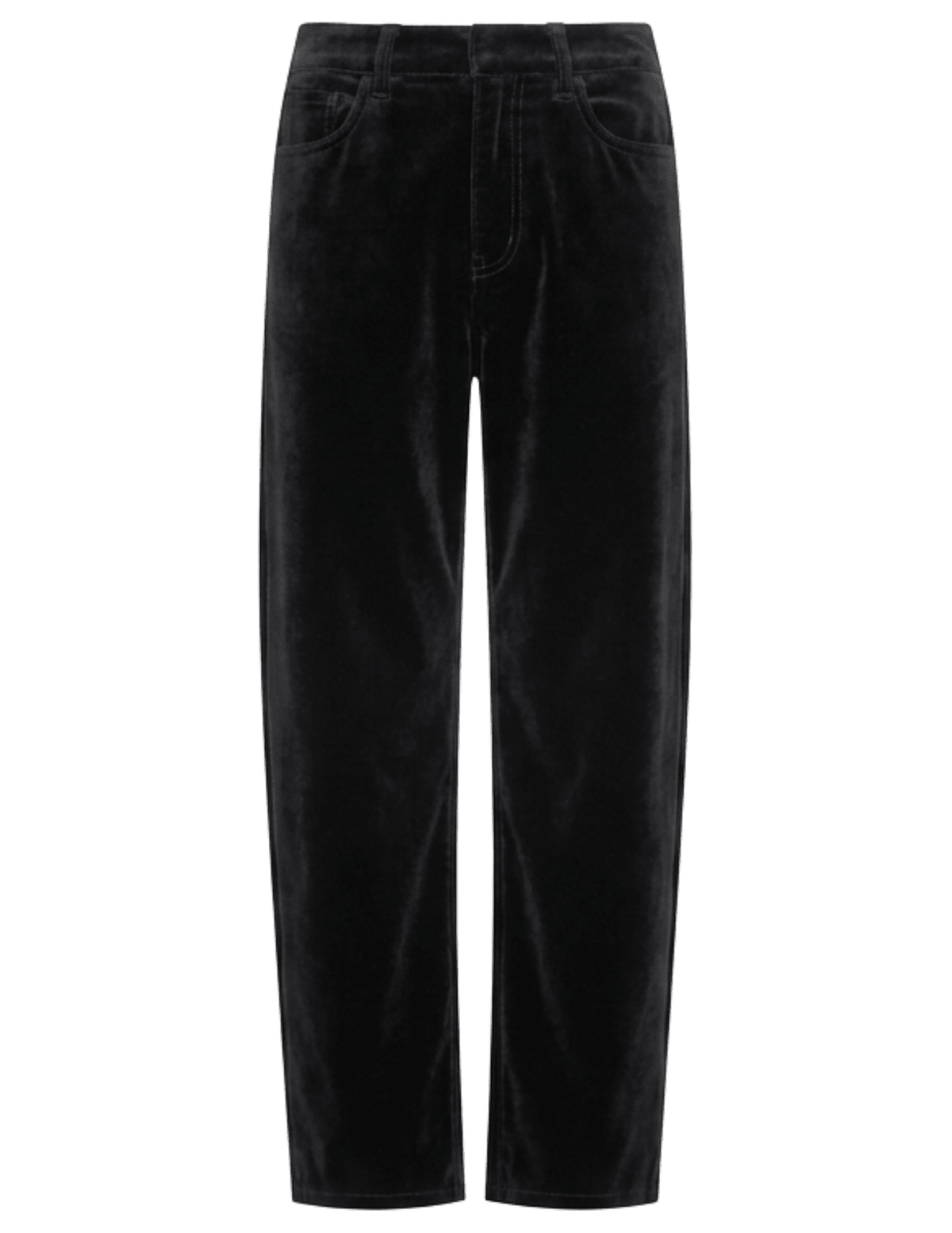 L'AGENCE Mallis Velvet High Rise Bow-Leg Jean in Noir