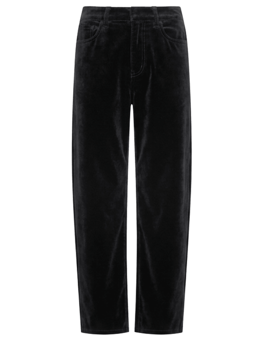 L'AGENCE Mallis Velvet High Rise Bow-Leg Jean in Noir