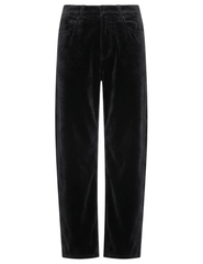 L'AGENCE Mallis Velvet High Rise Bow-Leg Jean in Noir
