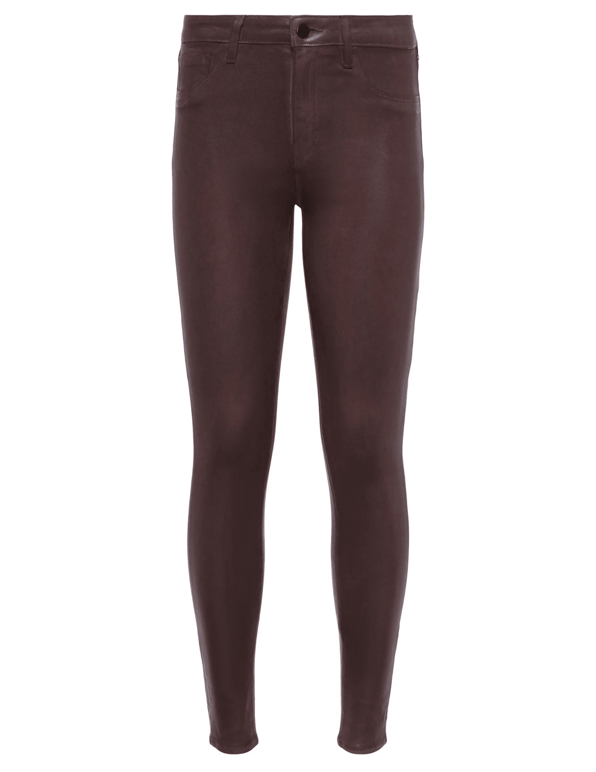 L’AGENCE Marguerite Coated High Rise Skinny Jean in Chocolate Coated.