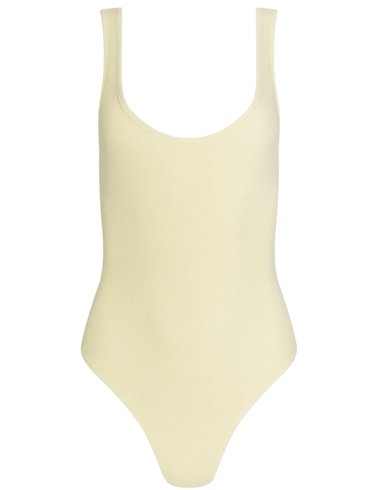 L'AGENCE Nica Scoop Neck Bodysuit in Lemon Sorbet
