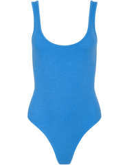 L'AGENCE Nica Scoop Neck Bodysuit in Regatta Blue