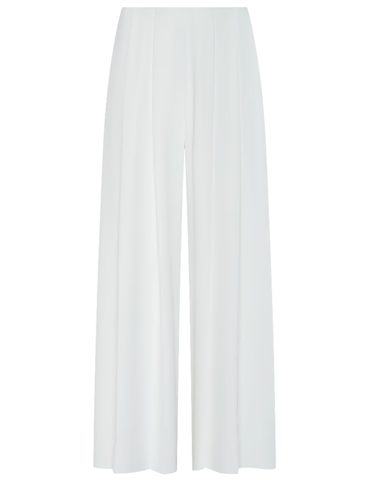 L'AGENCE Novalynn Cropped Pleated Wide Leg Pant in White
