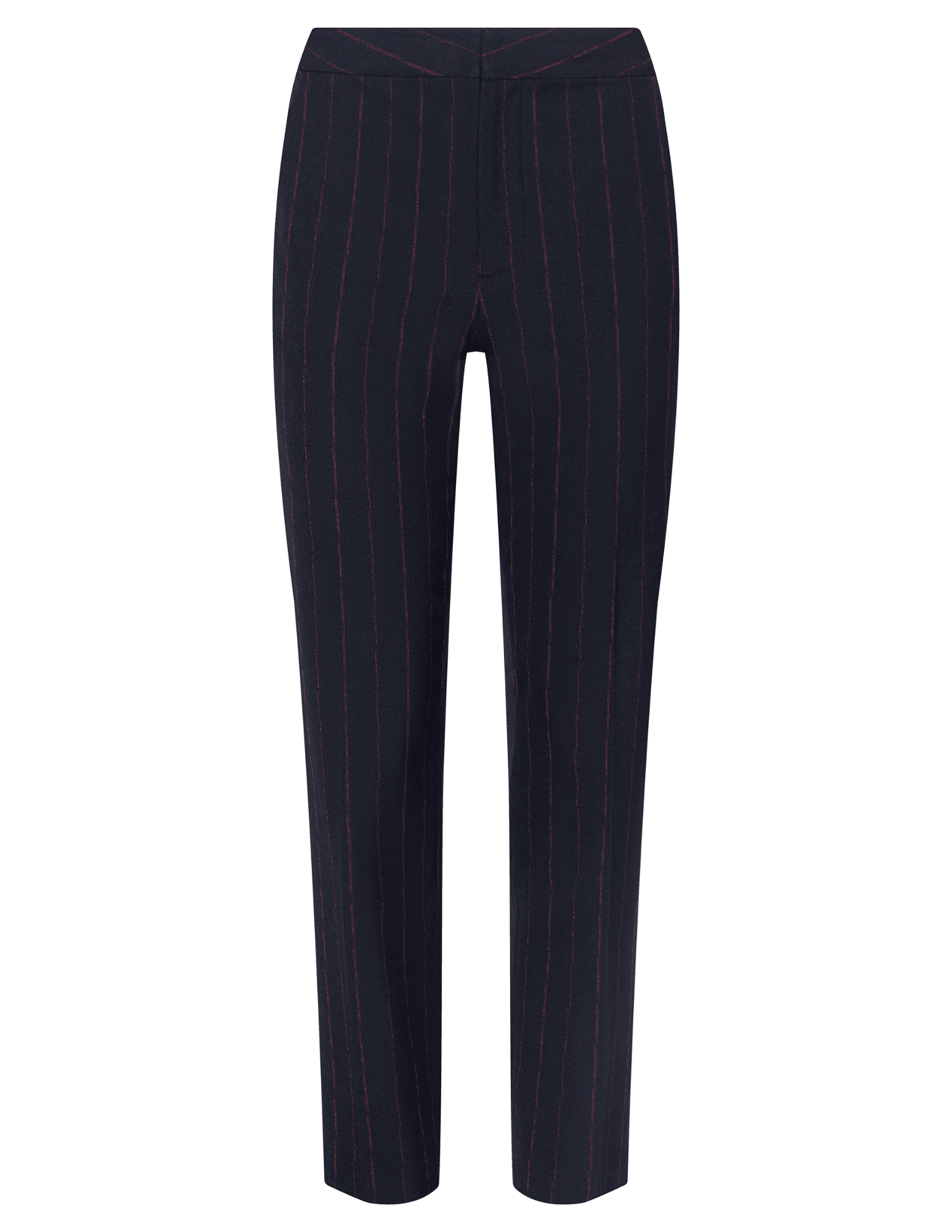 L’AGENCE Rebel Trouser – Midnight Burgundy Pinstripe