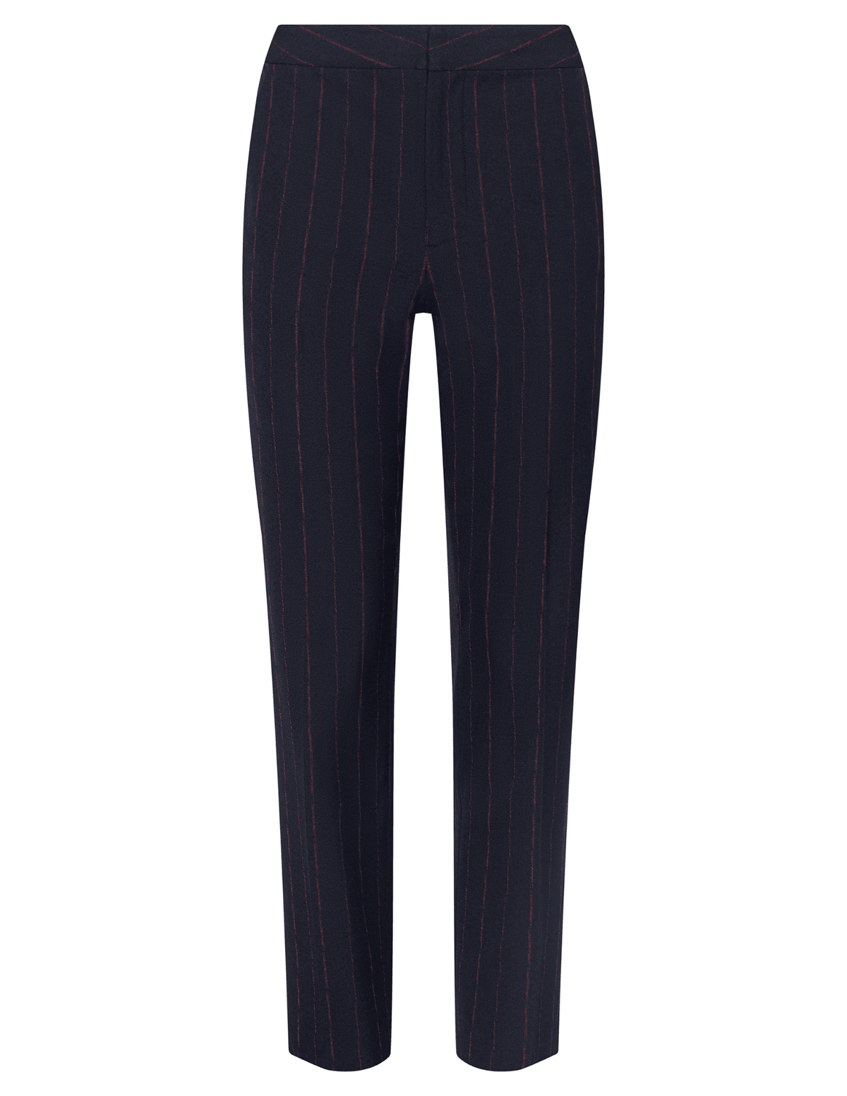 L’AGENCE Rebel Trouser – Midnight Burgundy Pinstripe