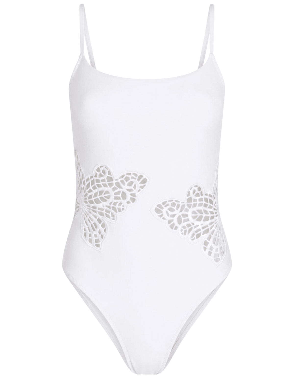 L'AGENCE Remi Scoop Neck One Piece Swimsuit in White