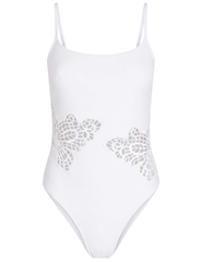 L'AGENCE Remi Scoop Neck One Piece Swimsuit in White