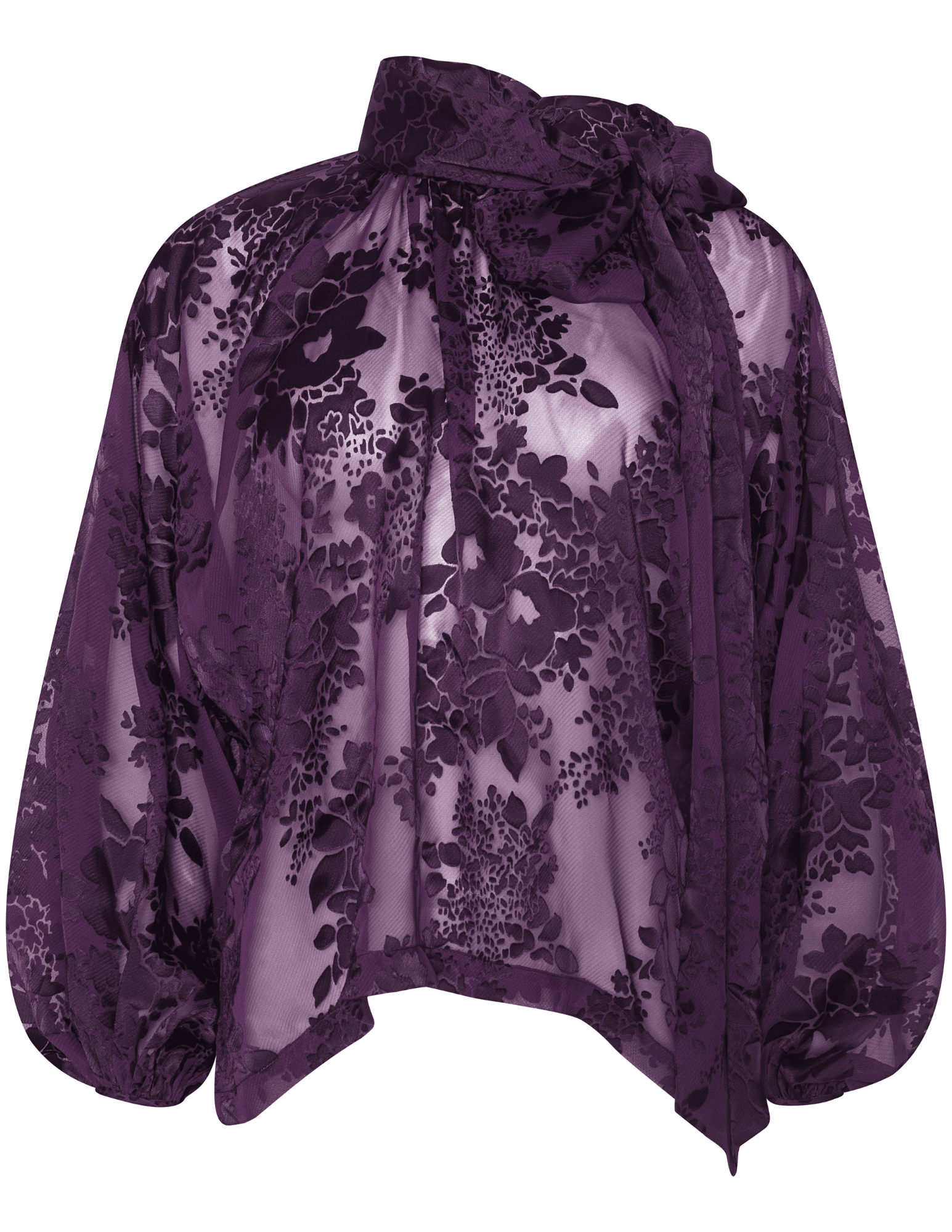 L'AGENCE Rhett Lace Oversized Blouse in Medium Violet