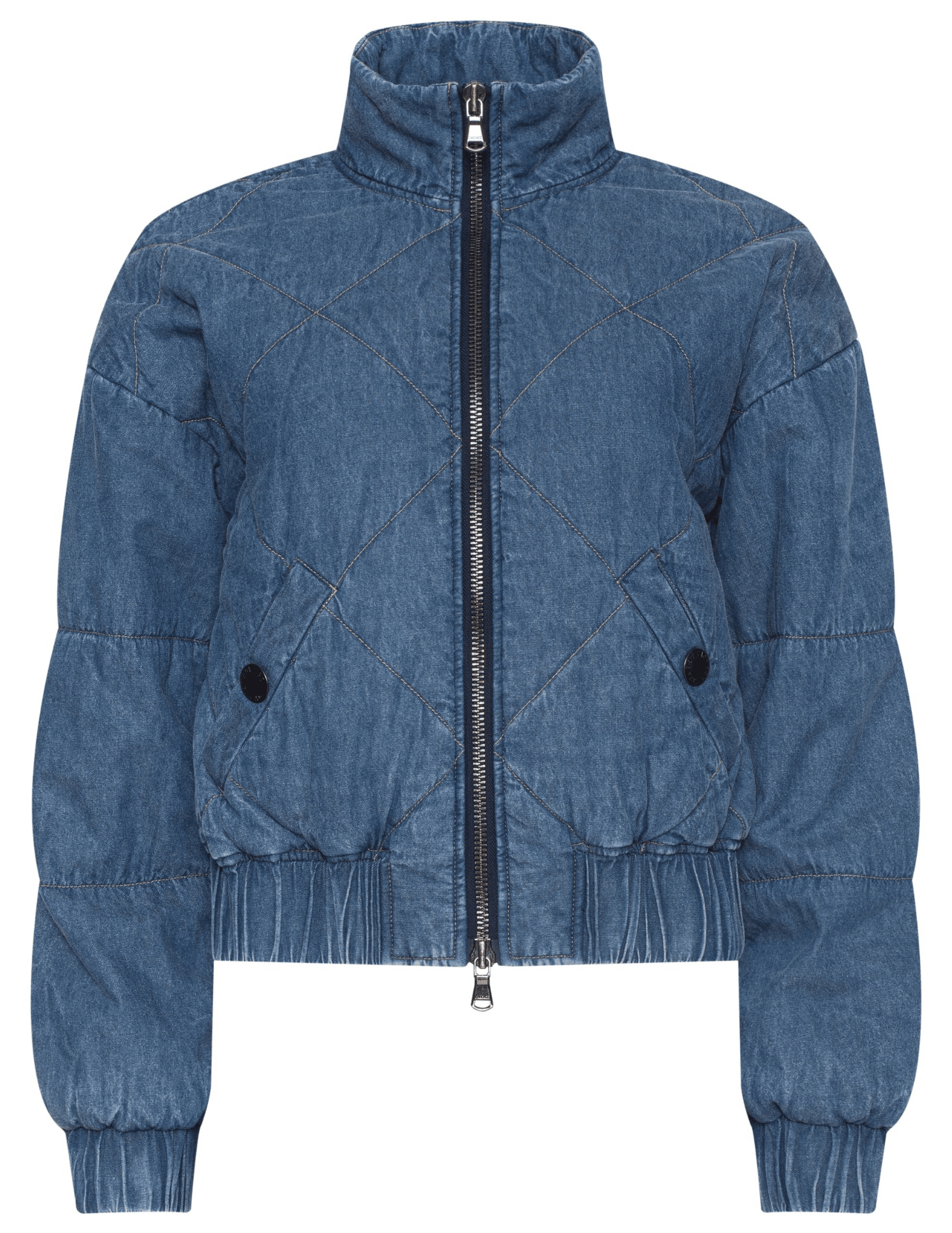 L’AGENCE Ryah Washed Denim Bomber Jacket