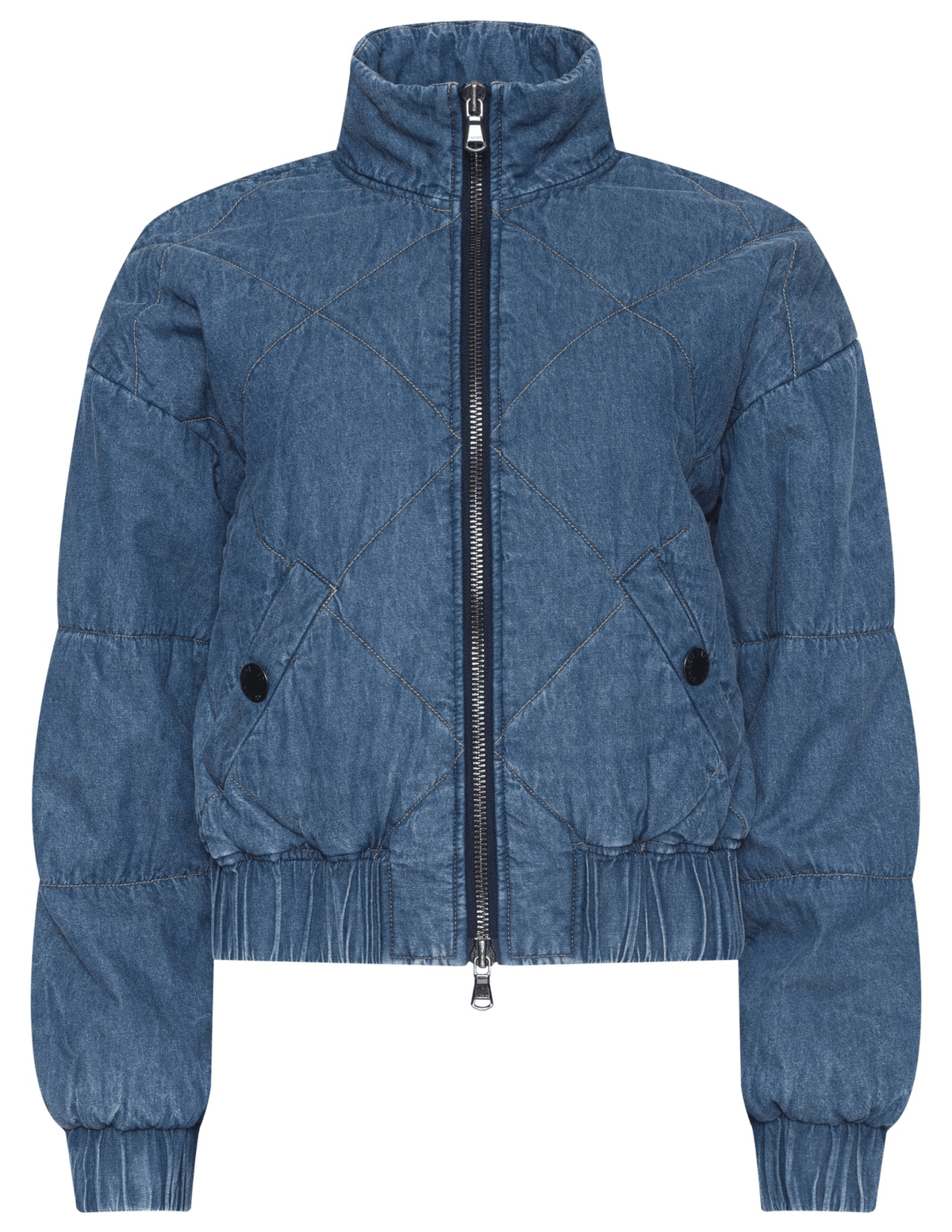 L’AGENCE Ryah Washed Denim Bomber Jacket