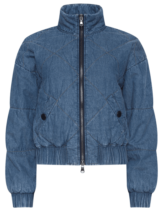 L’AGENCE Ryah Washed Denim Bomber Jacket