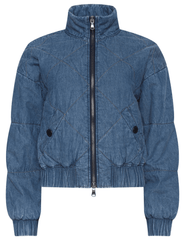 L’AGENCE Ryah Washed Denim Bomber Jacket