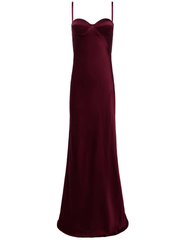 L'AGENCE Sayla Silk Maxi Dress in Dark Port