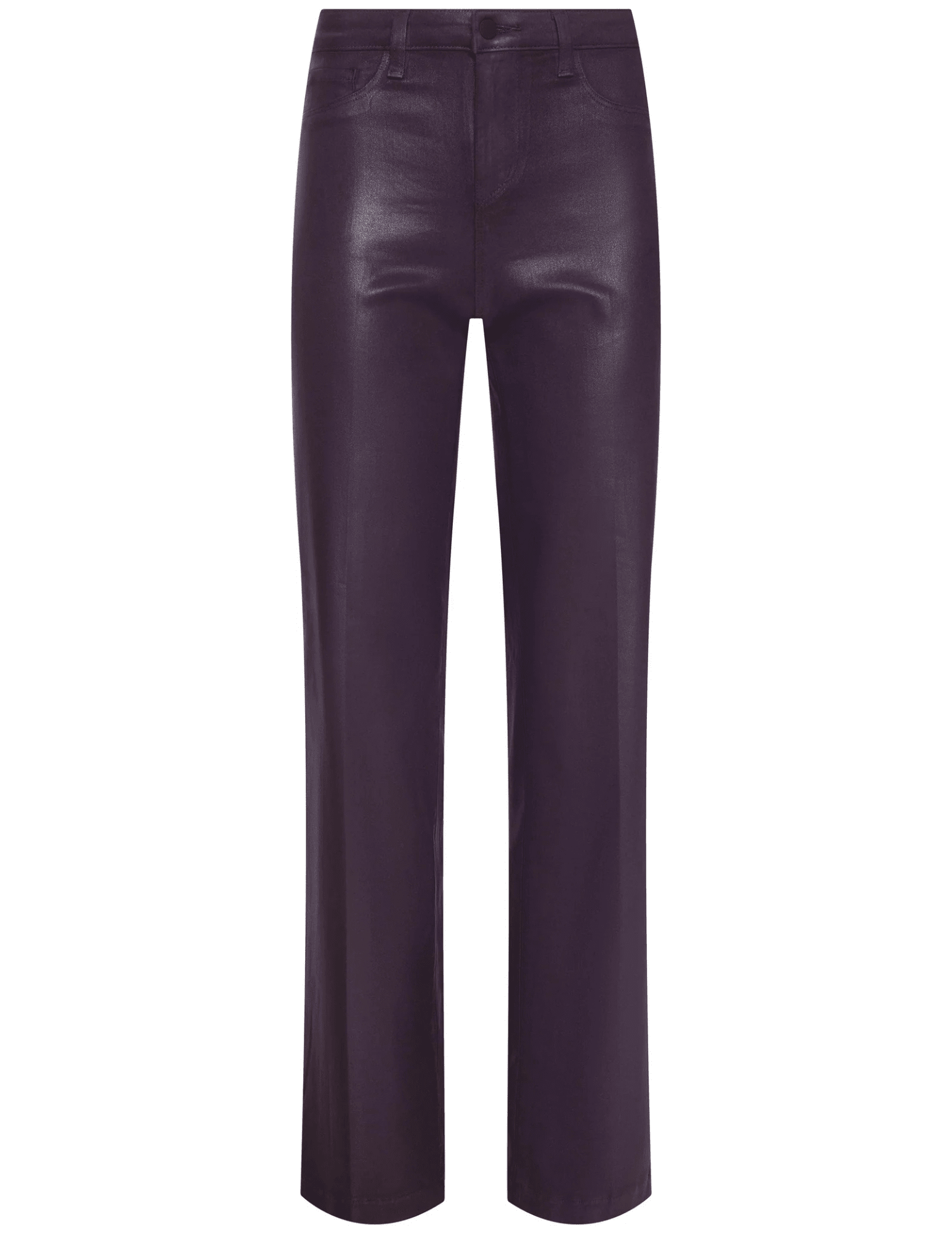 L'AGENCE Scottie Coated High Rise Wide Leg Jeans in Dark Malbec Coated