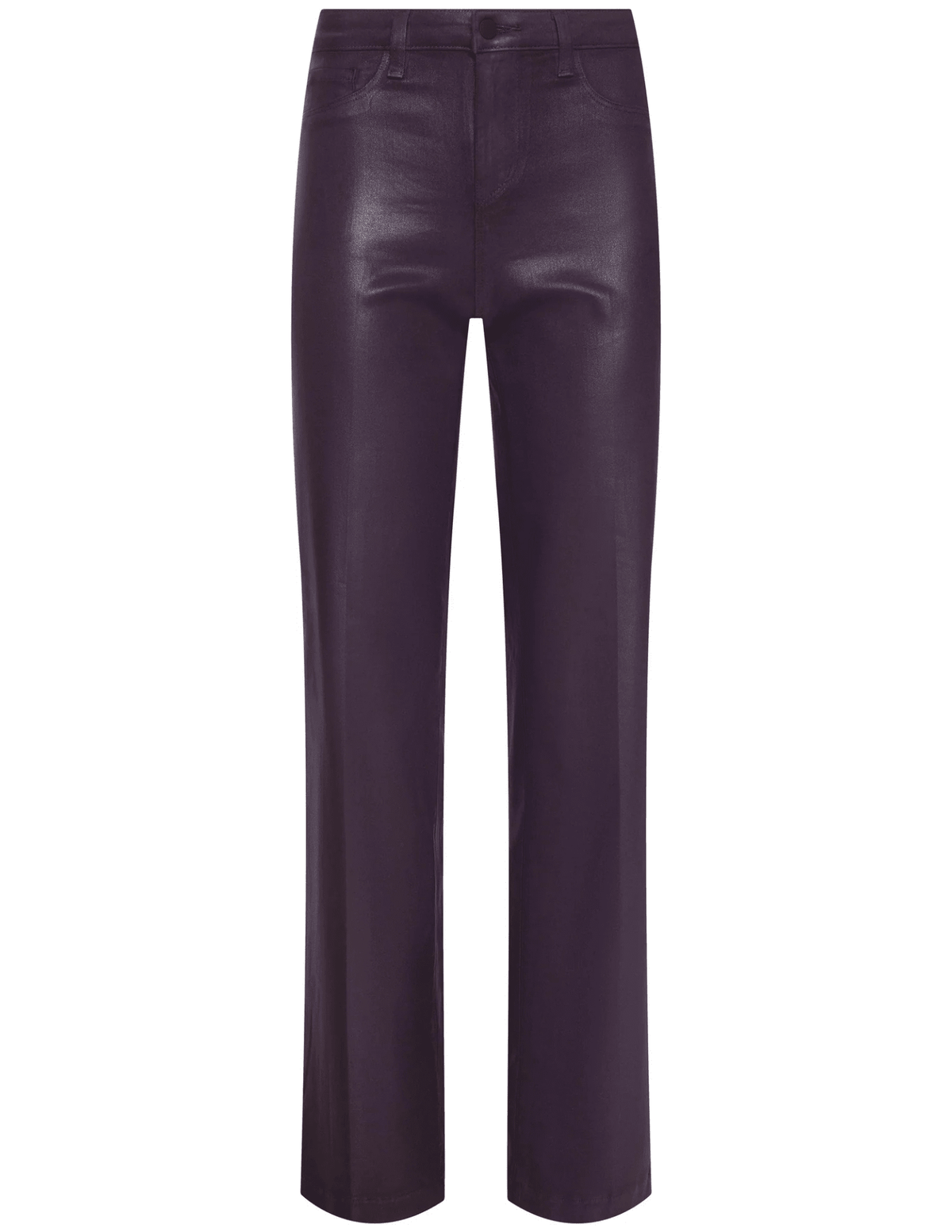 L'AGENCE Scottie Coated High Rise Wide Leg Jeans in Dark Malbec Coated