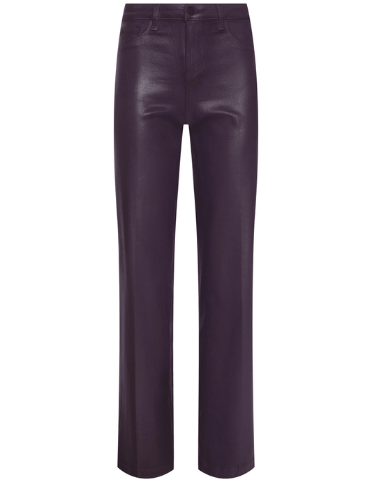 L'AGENCE Scottie Coated High Rise Wide Leg Jeans in Dark Malbec Coated