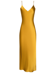 L'AGENCE Seridie Midi Slip Dress in Golden Spice