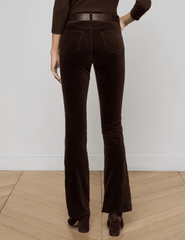 Back view of L'AGENCE Stevie Velvet Jeans in Coffee Bean