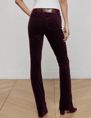L'AGENCE Stevie Velvet Jeans in Dark Malbec back view
