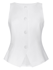 L'AGENCE Tessa Racer-Neck Vest in White