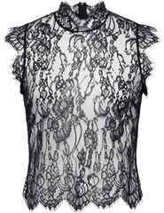 L’AGENCE Tours Sleeveless Lace Tank in Black floral Chantilly lace