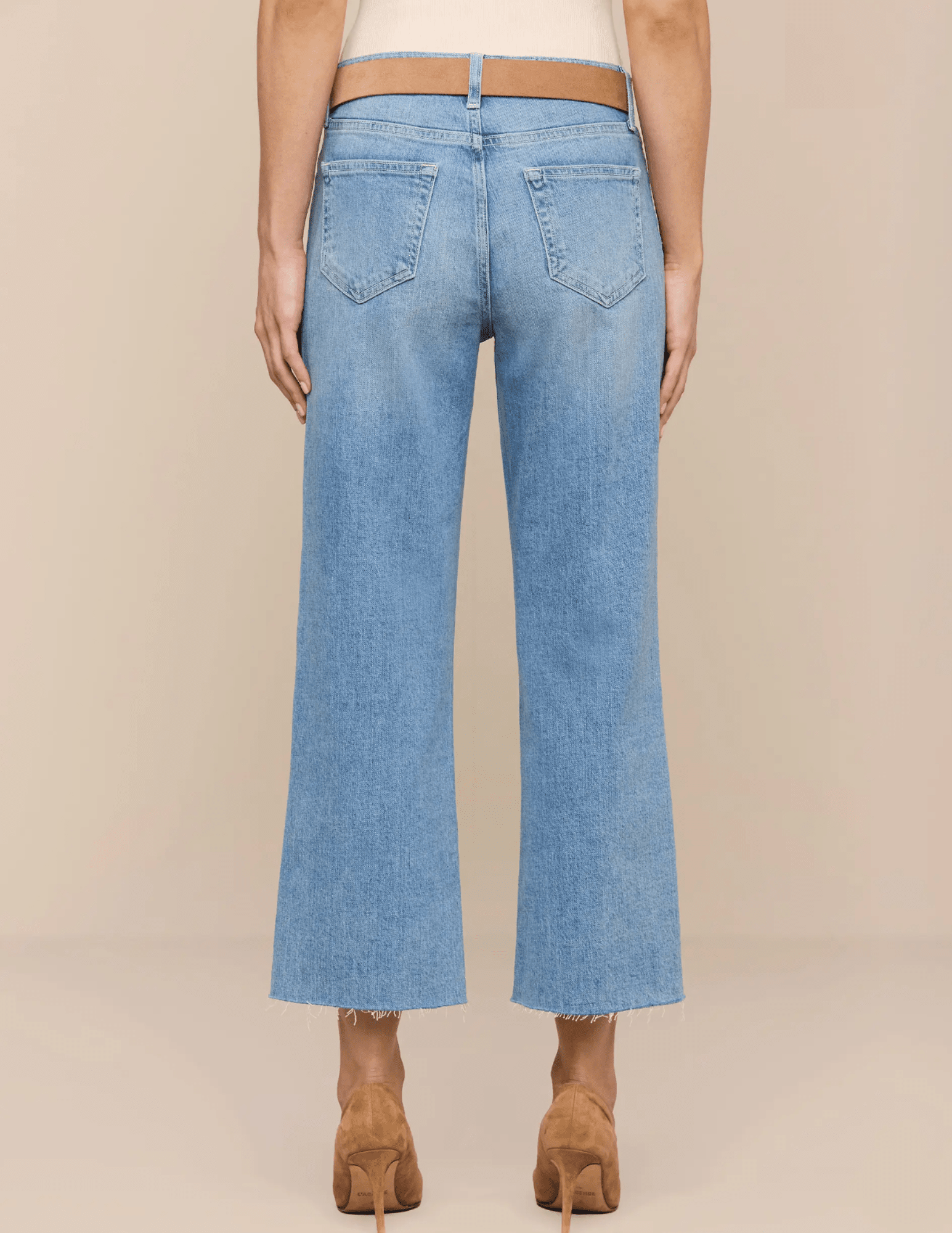 L'AGENCE Wanda High Rise Cropped Wide Leg Jean in Granova back view